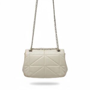 Bershka Cream Quilted Chain Strap Shoulder Bag Mini Purse